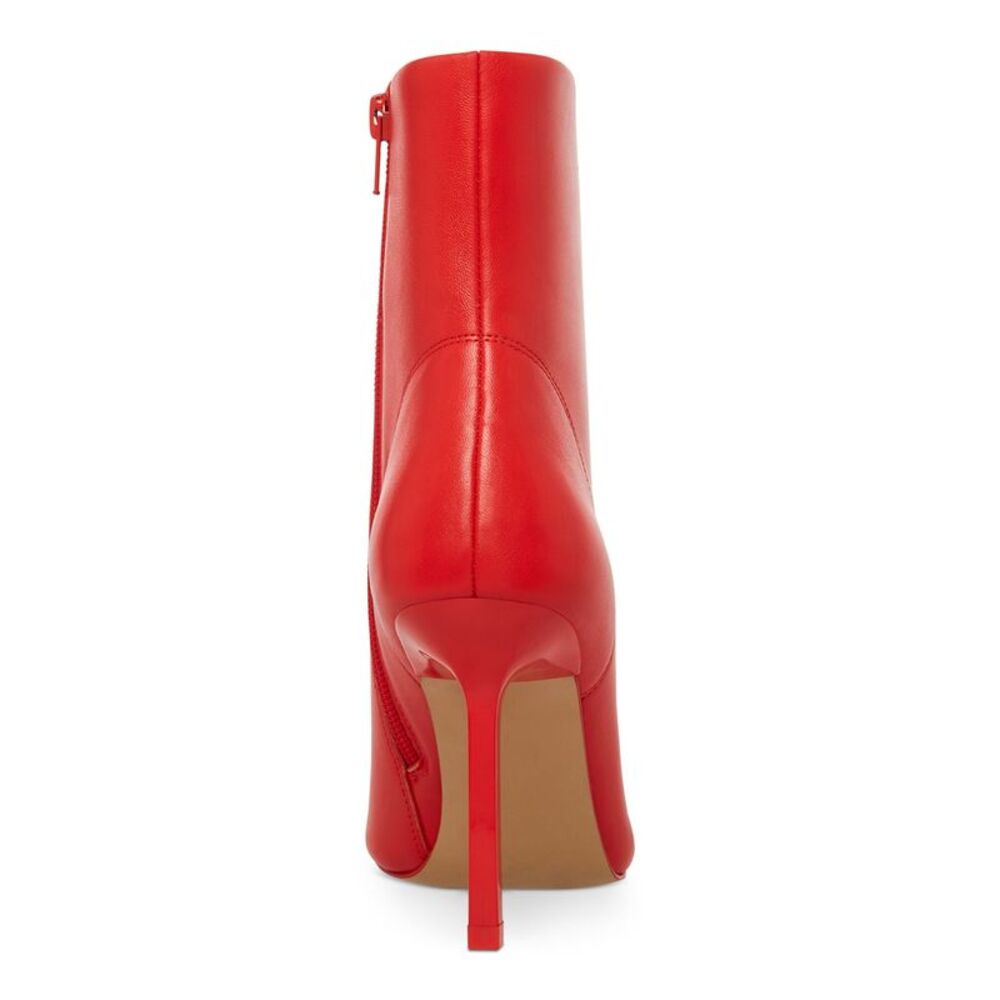 STEVE MADDEN Womens Red Padded Elysia Pointed Toe Stiletto Leather Booties 6 M - Picture 2 of 4